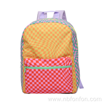 Printed square check bag 600D Oxford cloth bag